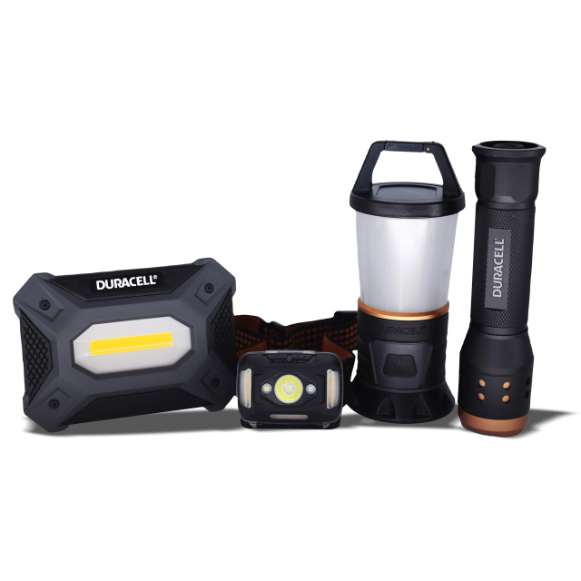 1) Duracell Lantern 2PK 1000 Lumens With USB Plug (1) Duracell Flashlight  With Batteries 3 Pack
