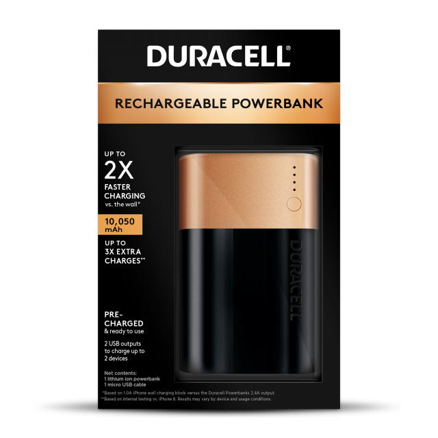 Cargador portátil Duracell de 3 días Pilas Duracell AA AAA