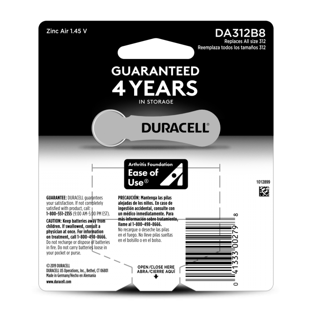 Duracell Battery Products | Hearing Aid Batteries - 312